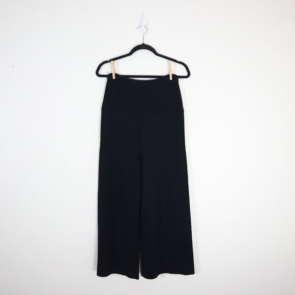 Stella McCartney IT 42 US 6/8 High Rise Compact Knit Wide Leg Crop Pants Black - Picture 1 of 10